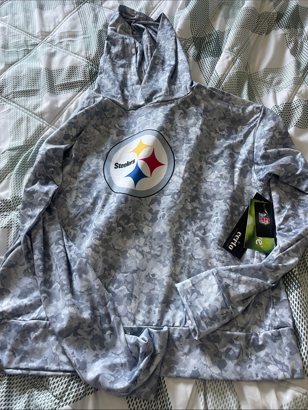Gray Camo Hoodie - Men's NFL Pullover
